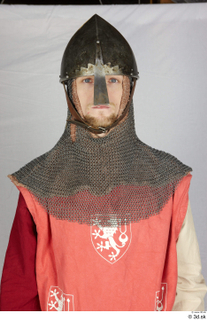 Photos Medieval Knight in cloth armor 6 head helm mail…